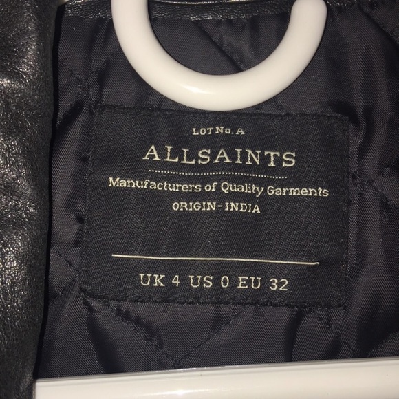 All Saints Black Leather Jacket - Picture 6 of 7